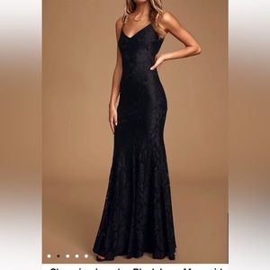 Lulu’s charming impulse black lace mermaid maxi dress
